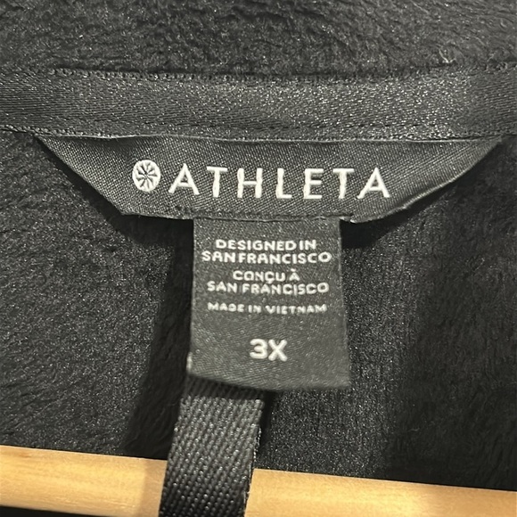 Athleta Double Cozy Karma Recover Full Zip Jacket Coat in Black 981581 - 3X - Picture 7 of 9